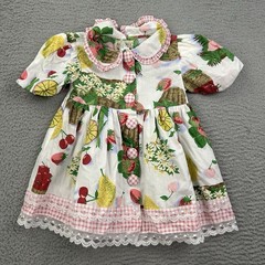 Vtg Rachel’s Kids Floral Collared Puff Sleeve Dress Size 3T Cherry Pear Toddler