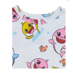 Nickelodeon Pinkfong Baby Shark 2 piece Cotton Pajama Set Pjs Pink White 12M