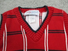 IMP Originals Sweater Vest Toddler Boy 18M Red Plaid V Neck 100% Cotton USA Made