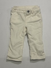 Gap White Corduroy Baby Pants 12-18 Months Solid Stars Button Pockets