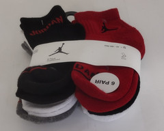 Nike Air Jordan BJ0342-RK2 Cushioned Youth Legend Ankle Socks-6pk Size 10C-3Y