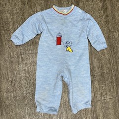 Vintage Health-Tex 12 Months Snaps Romper Blue Dog Puppy Fire Hydrant