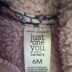 Carter’s Just One You Girls 6 Months Pink Fleece Hooded Full Zip Jacket