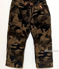 CAMO PANTS Fleece Lined Elastic Waistband Flexible Drawstring BABY [12 mos] NWOT