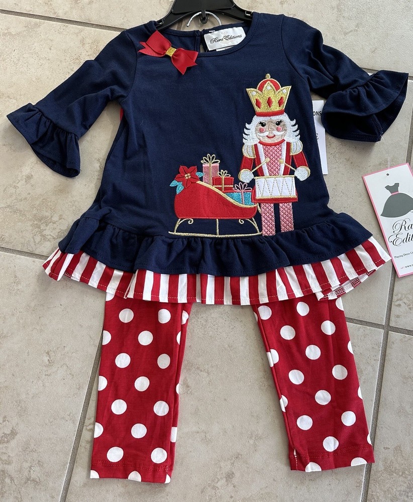 Baby Girl 2T Nutcracker Christmas Top And Leggings. Rare Editions NWT $58.00