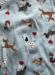chickpea Unisex Blue Dog & Heart One Piece With Footsies ,0-3m., New With Tags