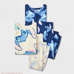 Toddler 4pc Lilo & Stitch Cotton Pajama Set – Blue/White 4T *SEE DEAL!!!*