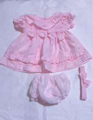 Baby Girl Pink Lace Dress New with Bow Party Wedding