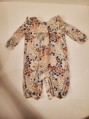 Angel Dear Baby Girl Floral Ruffle Outfit Romper 1 Piece Size 0 To 3 Months