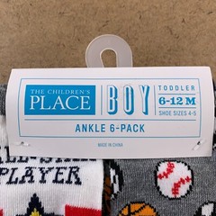 The Children’s Place Baby Boys Size 6-12 Months Sport Ankle Socks 6-Pack NWT