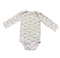 Carters Baby Long Sleeve Bodysuit White Typography So Loved Hello 18M