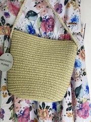 Tahari Girl Floral Eyelet Fit and Flare Dress with Matching Purse Bag Girls 3T