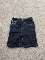 Ecko Unltd Y2K Blue Denim Jean Shorts Size 18M Embroidered Dark Wash Grunge