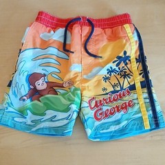 Curious George Swim Trunks Shorts Boys 3T Elastic Waist ~ Excellent Condition