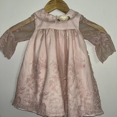 Laura Ashley London Girl Blush Pink Lace Babydoll Style Dress 2T NWT Embroidery