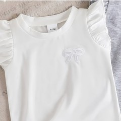 2PCS Toddler Baby Girl Top Basic Plain Ruffle T-Shirt Blouse Casual Clothes