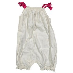 babyGap Toddler Girl White Swiss Dot Cotton Bubble Romper Pink Bows 18-24 Months