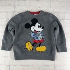Disney x Gap Mickey Mouse Gray Knit Sweater Size Toddler Boys 2T 2