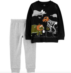 Carter’s Halloween Trick of Treat Dinosaur 2 Piece Shirt & Pant Set Size Varies