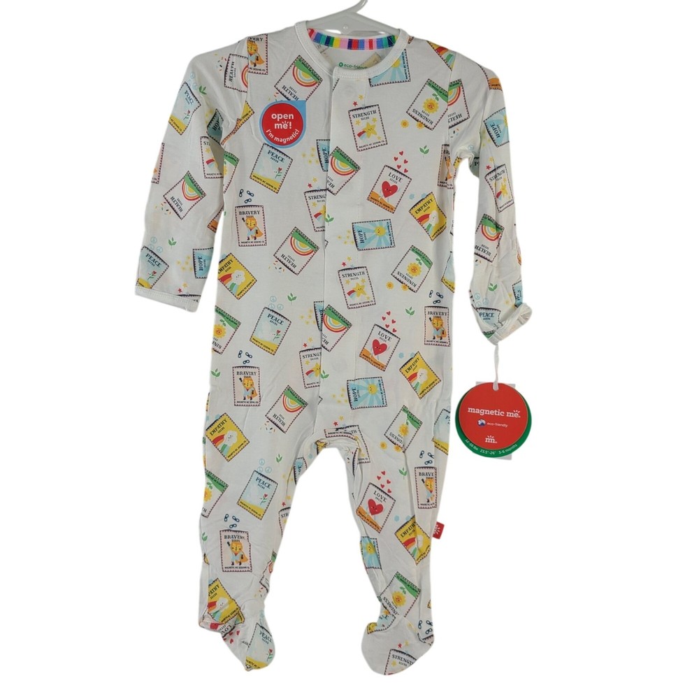 NEW Magnetic Me Adler Seeds Modal Magnetic Footie Baby Pajamas Sz 3-6M