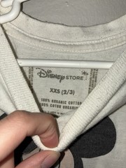 Disney Store Mickey Mouse XXS (2/3) White Organic Cotton Short Sleeve T-Shirt