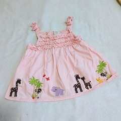 Gymboree Size 3t Glamour Safari Swing Top Pink Giraffe Monkey Elephant Girls