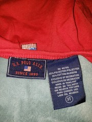 U.S. Polo Assn. Toddlers Girls Ruffle Long Sleeve Shirt Size 3T Red Logo Stars