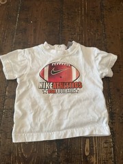 Nike Football Graphic White Vintage Short Sleeve Cotton T-Shirt 6M