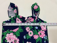 Janie And Jack Merchant Marine Floral Pique Romper 11-12 Anos Navy Blue Pink