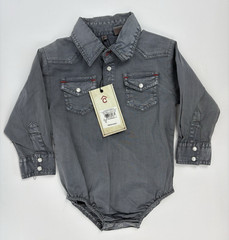 Rafter C Cavender’s Cowboy Collection Western Baby Romper Gray 18M NEW