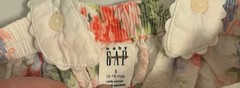 Girl’s Baby Gap White Pink Blue Green Flowered Sun Dress Vintage Size 12 -18 Mos