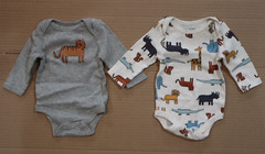 lot 2 Okie Dokie 3 months long sleeve bodysuit 100% cotton safari machine wash