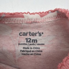 Carters One Piece Toddler Girls Size 12M Pink Floral Snap 100% Cotton.#38463