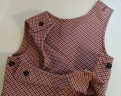 Vintage 70’s Polyester Romper One Piece Jumper Child Toddler Red White Blue Home
