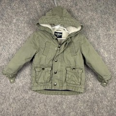 Osh Kosh B’Gosh Toddler Full Zip Snap Jacket Hooded Insulated Green 18 Months f