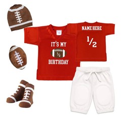 Personalized It’s My Half Birthday Red Jersey Outfit Set