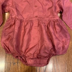Caramel Silk Long Sleeve Romper | Mauve Pink | Size 2Y