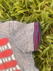 Young Gray All American Boy Baseball Flag Graphic Crew Neck Tee Short Sleeve 18M