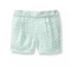 Janie and Jack Boucle Shorts 6-12 Months Baby Girl Mint Green Textured Bottoms