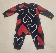 NWT Old Navy Valentine’s Day Heart Cozy Romper 1PC 3-6 Months Baby Boy Girl