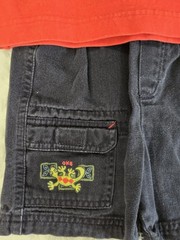 OshKosh Baby 2 Piece Red Shirt & Denim Jeans Set 24 Months Desert Lizard Cartoon
