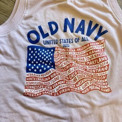 Old Navy Girls 4T 2022 United States of All Flag Tank Top Pink, Independence Day
