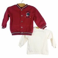 Vintage Baby Q Football All Star Button Jacket Long Sleeve Shirt Size 12 Months