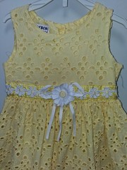 Blueberi Boulevard Girls Yellow Floral Sundress Strappy Square Neck Bow Sz 6