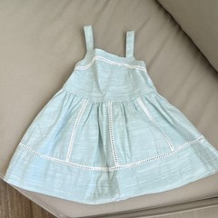 Janie and Jack Girls te Sundress Sleeveless Cotton Square Neck 12-18M