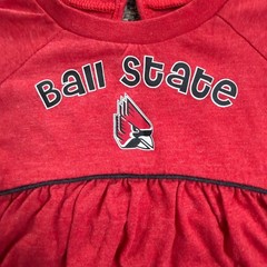 Colosseum Ball State Cardinals Baby Dress Red Short Sleeve Ruffle 12-18 Months
