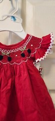 New Baby Girl Hartstrings Smocked Ric Rac Red Cherry Floral Top Pants Set 6/9 M