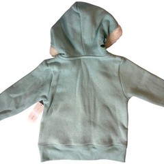 Wonderkids Floral Applique Hoodie Faux Fur Trim Zip Up Jacket 24 Months