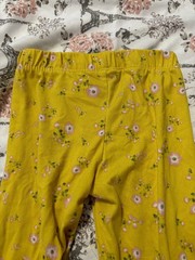 Toddler Girls Unbranded Yellow Pink Flowers Floral Graphic Leggings. Size 2T