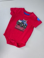 Carhartt baby boy 3 months red monster truck short sleeve bodysuit